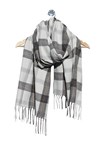 CHECK SCARF - white blk